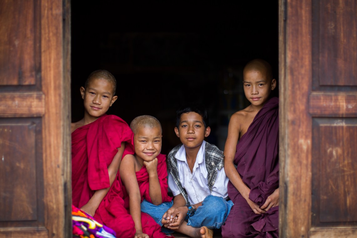 Jeunes palaungs au monastère de Tan San, Shan State